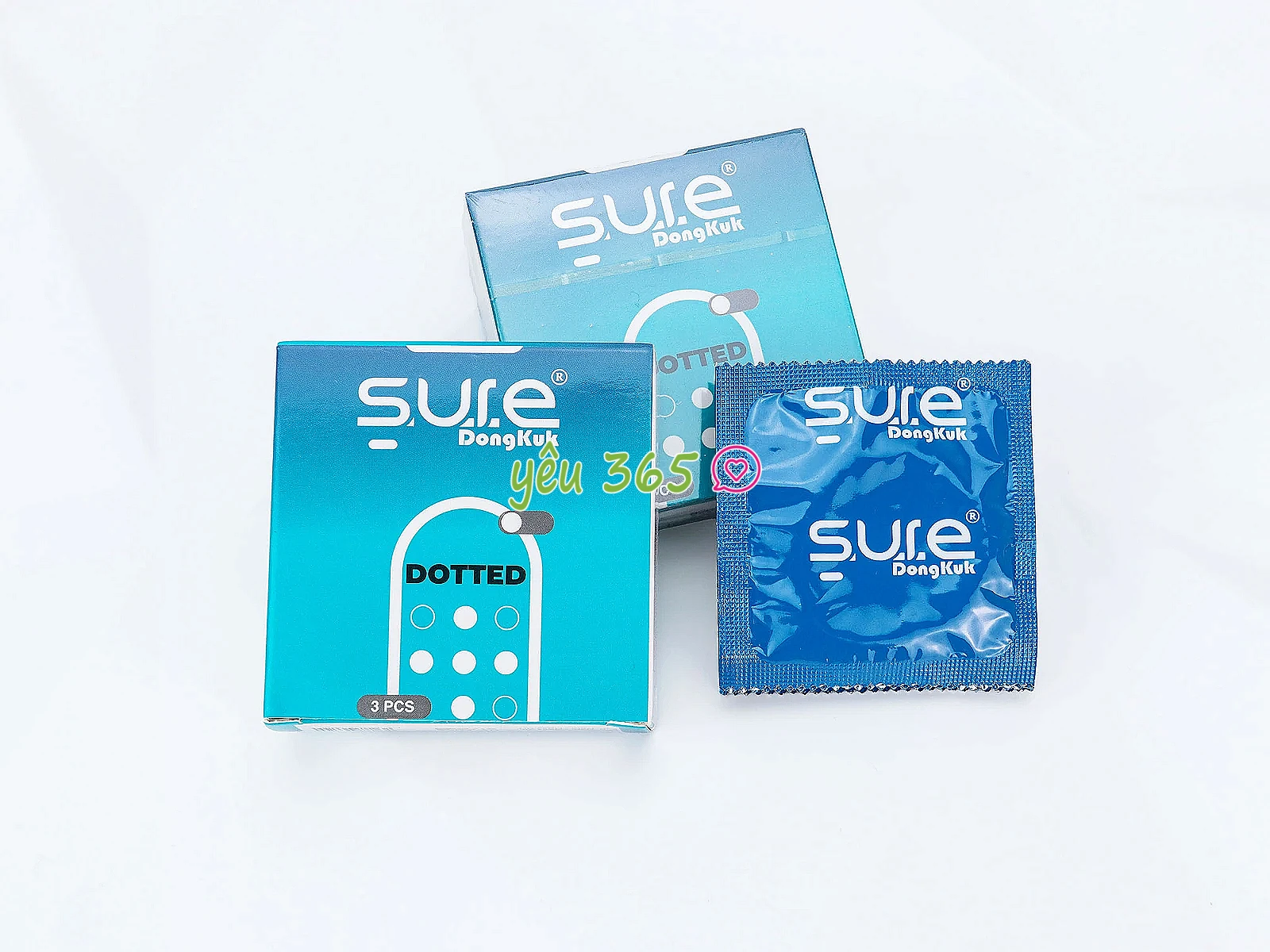 Bao cao su Sure Dongkuk Dotted 3 bao bề mặt gai nổi ma sát kích thích
