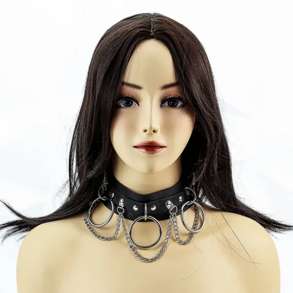 Vòng cổ da inox bạo dâm phong cách BDSM quyến rũ