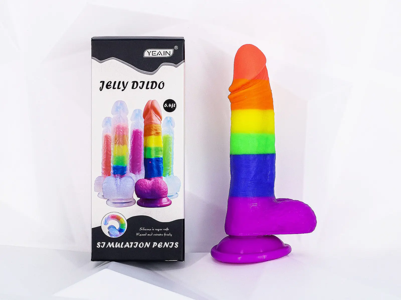 Dương vật giả c&oacute; đế Jelly Dildo 7 m&agrave;u